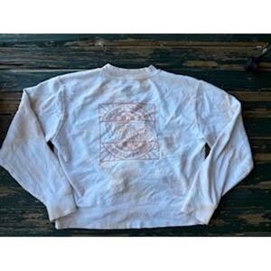 Vans Off The Wall Free Your Mind Sun Graphic Sweatshirt White Orange Large